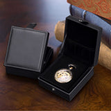 Luxury PU Leather Pocket Watch Box Display Case
