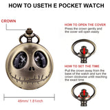 Quartz Skeleton Pocket Watch Nightmare Christmas Gift for Men Pocket Watch