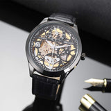 Wrist Watch Skeleton Dial Mechanical Mens Watch
