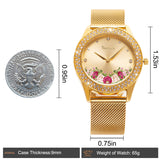 Women's Wrist Watch Crystal Mesh Stainless Steel Strap Ladies Quartz Diamond Classic Fashion Romatic Flower Gold Wrist Watches