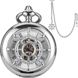 Pocket Watch Mechanical Pocket Watch Hollow Rudder Case Skeleton Steampunk Hand Wind Pocket Watches