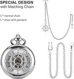 Pocket Watch Mechanical Pocket Watch Hollow Rudder Case Skeleton Steampunk Hand Wind Pocket Watches