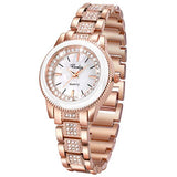 SIBOSUN Lady Women Wrist Watch Silver Stainless Steel Crystal Quartz Dress Bling Bracelet