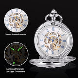 Pocket Watch Mechanical Pocket Watch Hollow Rudder Case Skeleton Steampunk Hand Wind Pocket Watches