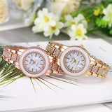 SIBOSUN Lady Women Wrist Watch Silver Stainless Steel Crystal Quartz Dress Bling Bracelet