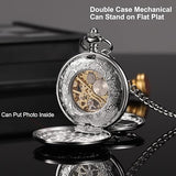 Pocket Watch Mechanical Pocket Watch Hollow Rudder Case Skeleton Steampunk Hand Wind Pocket Watches