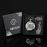 Pocket Watch Mechanical Pocket Watch Hollow Rudder Case Skeleton Steampunk Hand Wind Pocket Watches