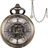 Pocket Watch Mechanical Pocket Watch Hollow Rudder Case Skeleton Steampunk Hand Wind Pocket Watches