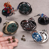 Mini D&D Dice Set DND Pocket Watch Shell 7PCS Micro Polyhedral Dice Set Metal Dice Dungeons and Dragons Gifts