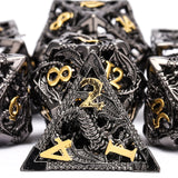 SIBOSUN Metal DND Dice Set 7PCS Polyhedral Dice Metal Dice Set D20 D12 D10 D% D8 D6 D4 Metal Dice Electroplated