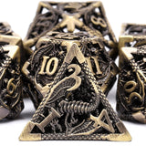 SIBOSUN Metal DND Dice Set 7PCS Polyhedral Dice Metal Dice Set D20 D12 D10 D% D8 D6 D4 Metal Dice Electroplated