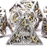 SIBOSUN Metal DND Dice Set 7PCS Polyhedral Dice Metal Dice Set D20 D12 D10 D% D8 D6 D4 Metal Dice Electroplated