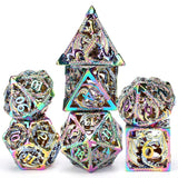 SIBOSUN Metal DND Dice Set 7PCS Polyhedral Dice Metal Dice Set D20 D12 D10 D% D8 D6 D4 Metal Dice Electroplated