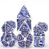 SIBOSUN Metal DND Dice Set 7PCS Polyhedral Dice Metal Dice Set D20 D12 D10 D% D8 D6 D4 Metal Dice Electroplated