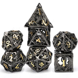 SIBOSUN Metal DND Dice Set 7PCS Polyhedral Dice Metal Dice Set D20 D12 D10 D% D8 D6 D4 Metal Dice Electroplated