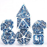 SIBOSUN Metal DND Dice Set 7PCS Polyhedral Dice Metal Dice Set D20 D12 D10 D% D8 D6 D4 Metal Dice Electroplated