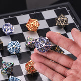 SIBOSUN Metal DND Dice Set 7PCS Polyhedral Dice Metal Dice Set D20 D12 D10 D% D8 D6 D4 Metal Dice Electroplated