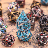 SIBOSUN Metal DND Dice Set 7PCS Polyhedral Dice Metal Dice Set D20 D12 D10 D% D8 D6 D4 Metal Dice Electroplated