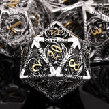 SIBOSUN Metal DND Dice Set 7PCS Polyhedral Dice Metal Dice Set D20 D12 D10 D% D8 D6 D4 Metal Dice Electroplated