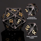 SIBOSUN Metal DND Dice Set 7PCS Polyhedral Dice Metal Dice Set D20 D12 D10 D% D8 D6 D4 Metal Dice Electroplated