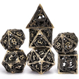 SIBOSUN Metal DND Dice Set 7PCS Polyhedral Dice Metal Dice Set D20 D12 D10 D% D8 D6 D4 Metal Dice Electroplated