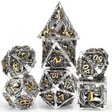 SIBOSUN Metal DND Dice Set 7PCS Polyhedral Dice Metal Dice Set D20 D12 D10 D% D8 D6 D4 Metal Dice Electroplated