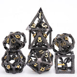 SIBOSUN Metal DND Dice Set 7PCS Polyhedral Dice DND Metal Dice Set D20 D12 D10 D% D8 D6 D4 Metal Dice Hollow