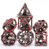 SIBOSUN Metal DND Dice Set 7PCS Polyhedral Dice DND Metal Dice Set D20 D12 D10 D% D8 D6 D4 Metal Dice Hollow