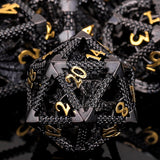 SIBOSUN Metal DND Dice Set 7PCS Polyhedral Dice DND Metal Dice Set D20 D12 D10 D% D8 D6 D4 Metal Dice Hollow