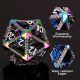 SIBOSUN Metal DND Dice Set 7PCS Polyhedral Dice DND Metal Dice Set D20 D12 D10 D% D8 D6 D4 Metal Dice Hollow