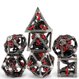 SIBOSUN Metal DND Dice Set 7PCS Polyhedral Dice DND Metal Dice Set D20 D12 D10 D% D8 D6 D4 Metal Dice Hollow