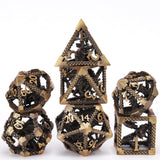 SIBOSUN Metal DND Dice Set 7PCS Polyhedral Dice DND Metal Dice Set D20 D12 D10 D% D8 D6 D4 Metal Dice Hollow