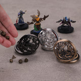 Mini D&D Dice Set DND Pocket Watch Shell 7PCS Micro Polyhedral Dice Set Metal Dice Dungeons and Dragons Gifts